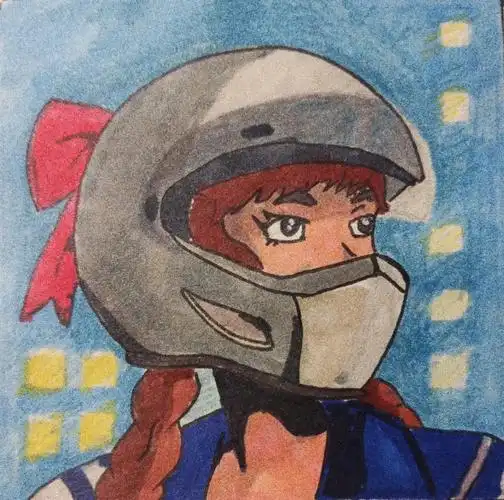 酷酷的机车女孩简笔画教程