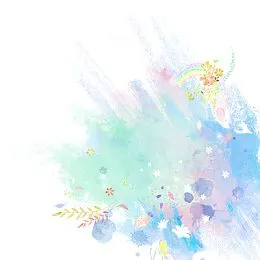 简约手绘喷雾花朵五彩水彩喷绘印刷背景