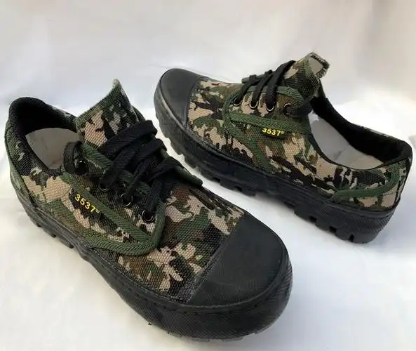 军训靴新式谜彩作训解放鞋女训19体能训练胶鞋工地劳保耐磨林地迷彩36