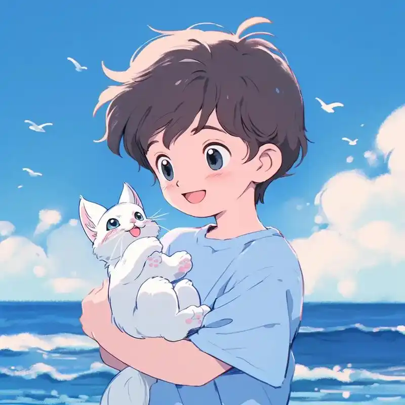 旧漫头像,抱小猫的小男孩.#动漫头像 #优质头像 #男生头像 - 抖音