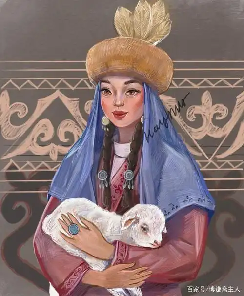 充满草原民族色彩的哈萨克斯坦插画