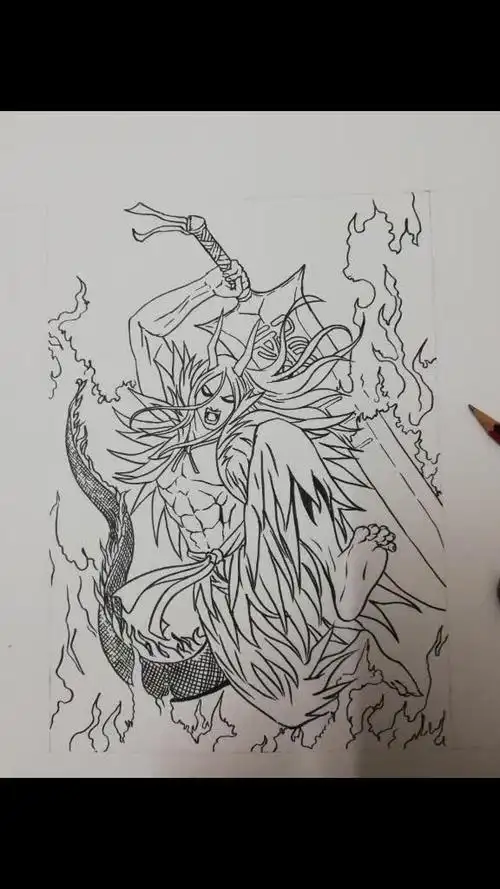 龙人,许久没画了.