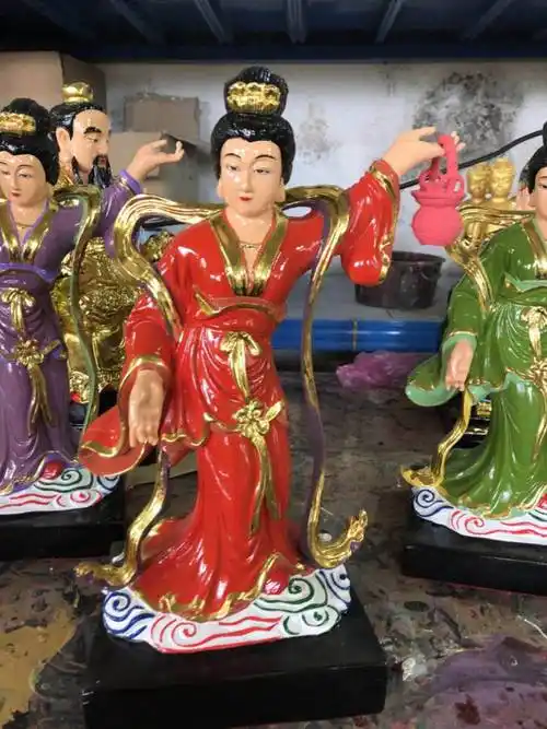 中国神话故事七仙女传说16米七仙女神像价格寺庙大型玻璃钢佛像七仙姑