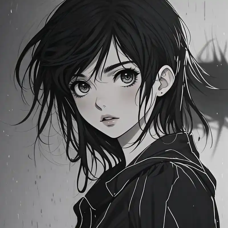 动漫风抑郁女生头像92 探索动漫中抑郁风格的女生头像,透露出一种
