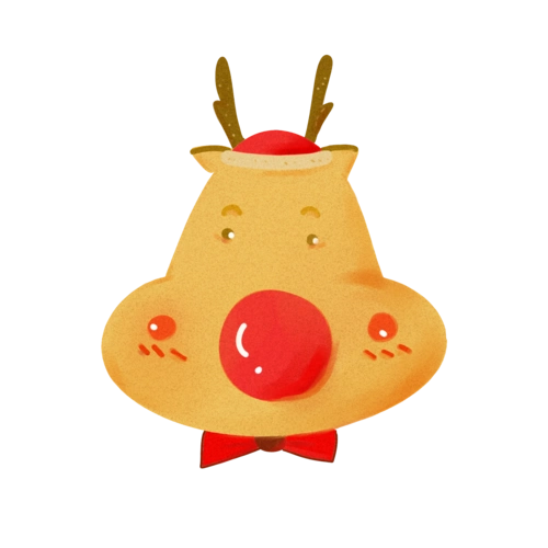 手绘可爱圣诞节麋鹿插画图片