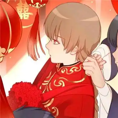 古风情头红衣一左一右超清好看的古风嫁衣头像一对两张图片