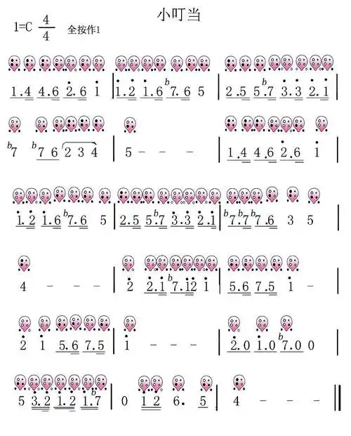 小叮当 哆啦a梦 主题曲 六孔 笛子谱,陶笛谱 简谱
