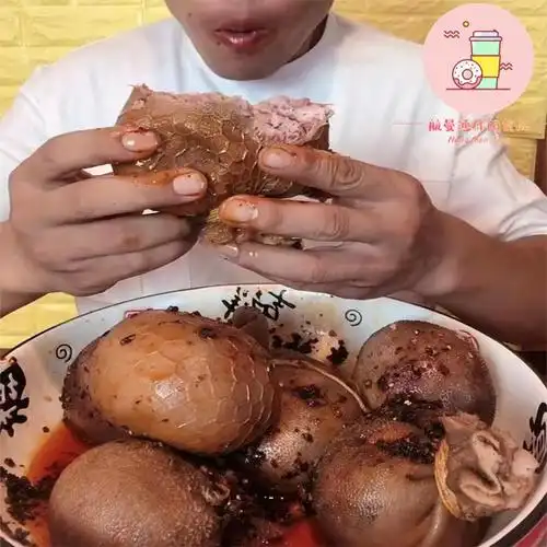 羊脑包肚羊肚包羊脑全熟快手网红热门吃播美食即食羊脑包肚