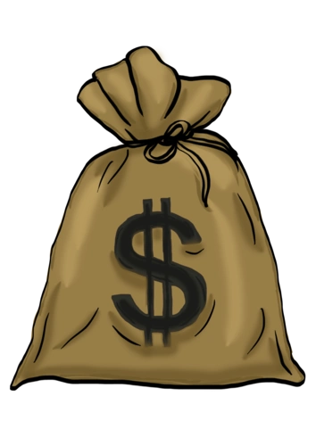 卡通手绘一袋子的钱图片