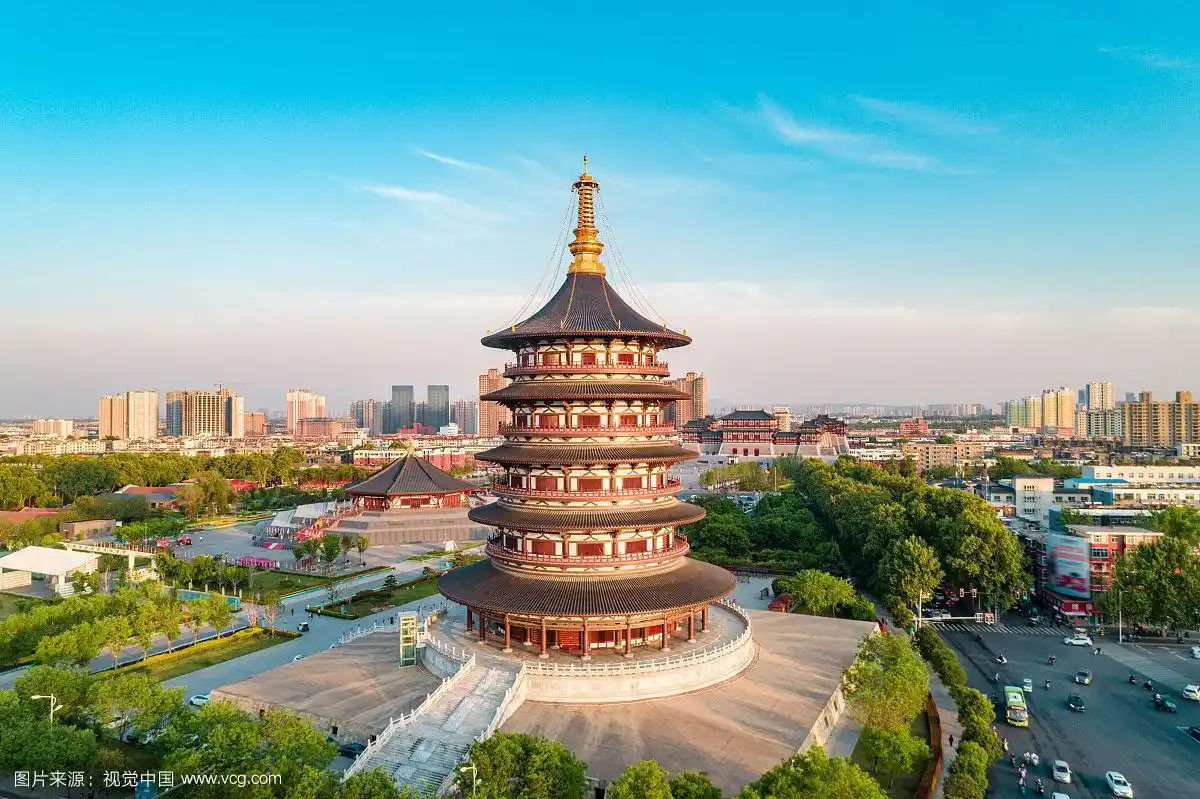 航拍洛阳著名景点古建筑