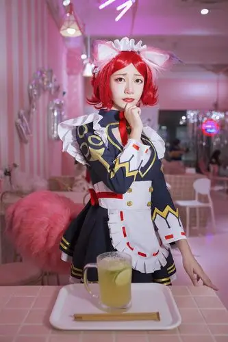 王者荣耀妲己女仆咖啡厅cosplay