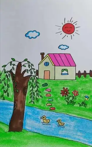 绘画《温暖的春天》