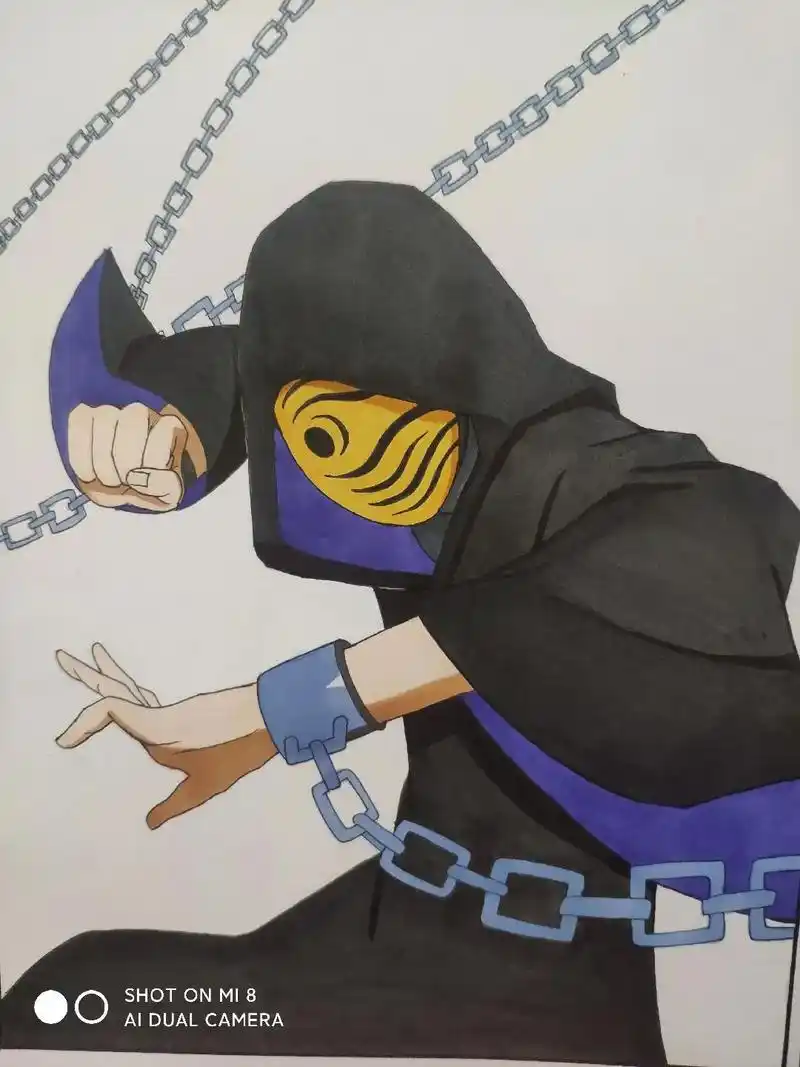 宇智波带土绘画#神秘面具男#虎皮面具男,法卡勒马克笔三代 - 抖音