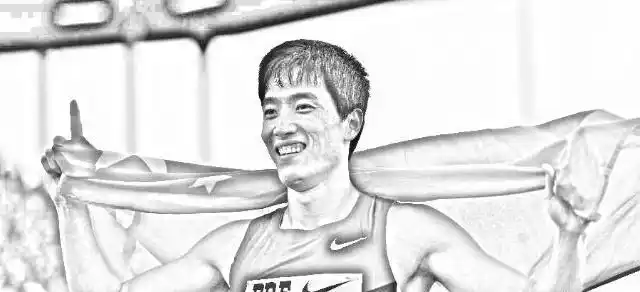 夸张的刘翔简笔画