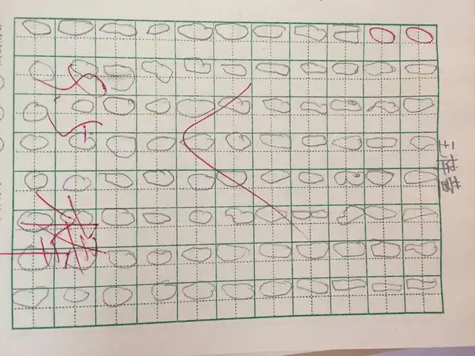 在田字格里面正确书写数字0,看看我们每位小朋友都写的很棒,爸爸妈妈