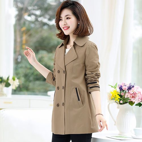 i)女士风衣 中款秋装新款韩版小个子上衣中年妇女时尚休闲春秋外套