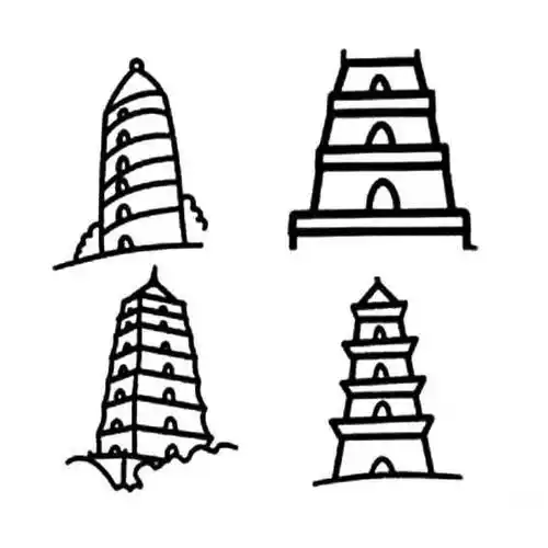 东西塔简笔画 东西塔简笔画手绘