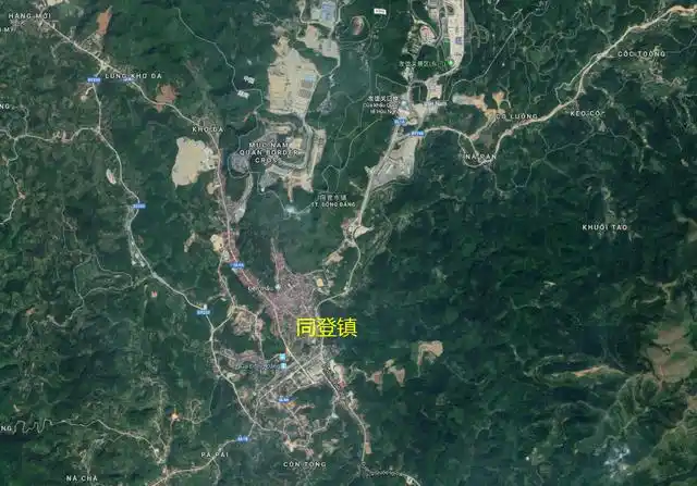 中国越南边境友谊关附近的卫星图