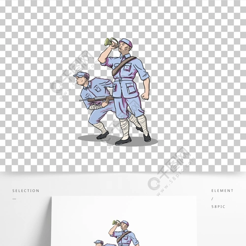 抗日插画八路军冲锋