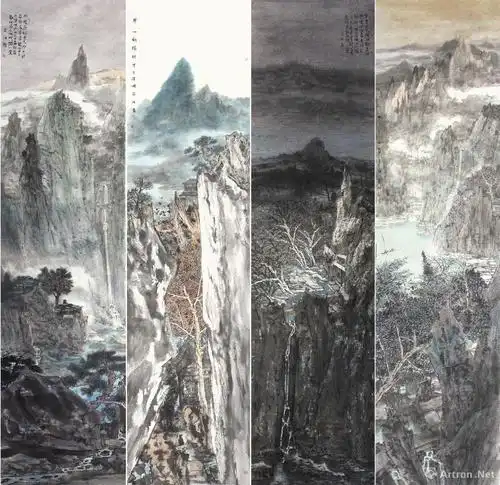 《山水四屏》