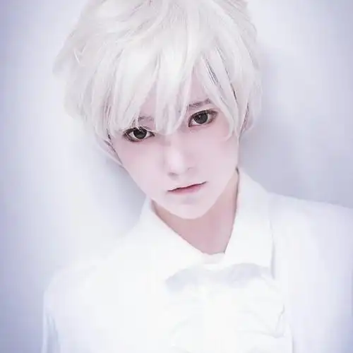 yurisa男款假发 万用动漫cos假毛 银白色短发 cosplay鸣狐/结缘神