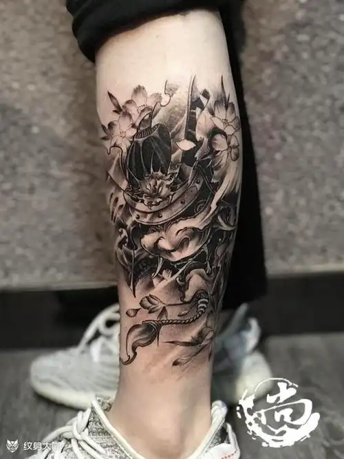 鬼武士_纹身图案手稿图片_张敏的纹身作品集