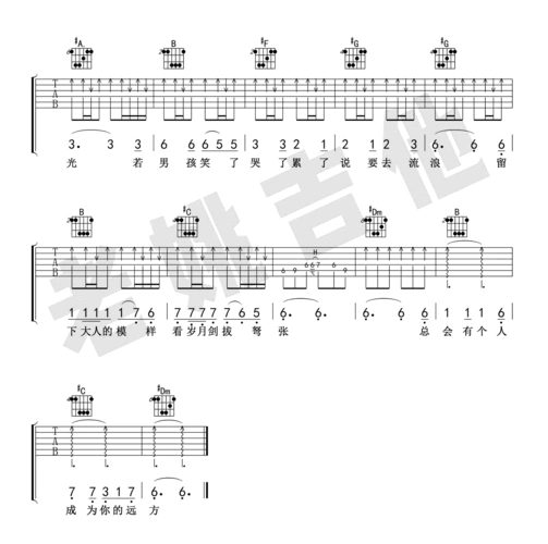 牧马城市吉他谱_毛不易_图片谱完整版
