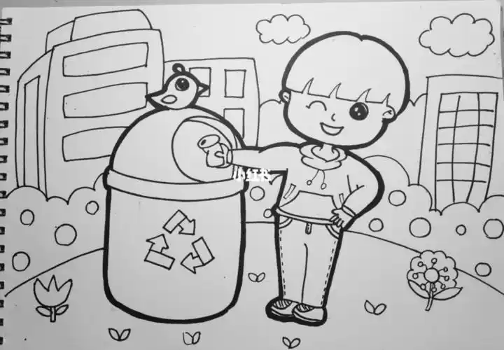 幼儿园低碳环保 儿童画 简笔画