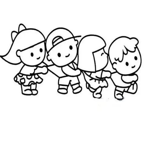 集体卡通简笔画