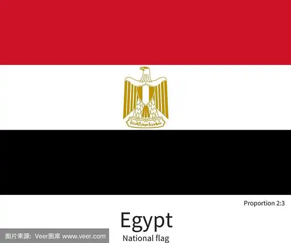 正确比例的埃及国旗