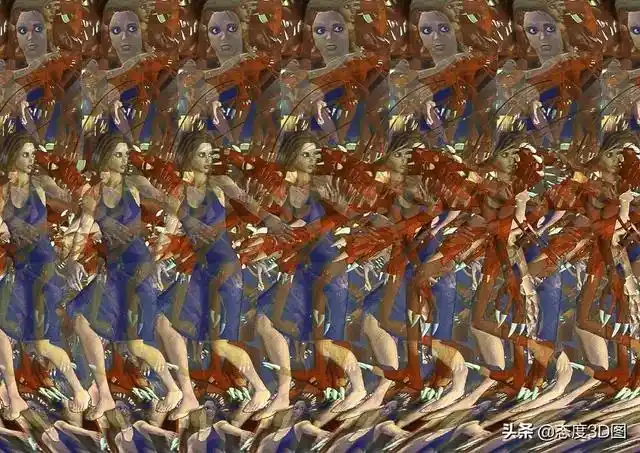 三维立体图:美女与野兽,还不会看的来学学吧