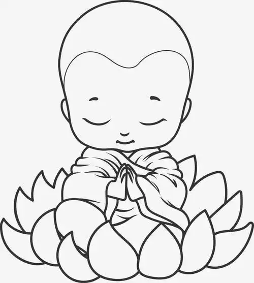 人物简笔画小和尚简笔画小沙弥背影简笔画