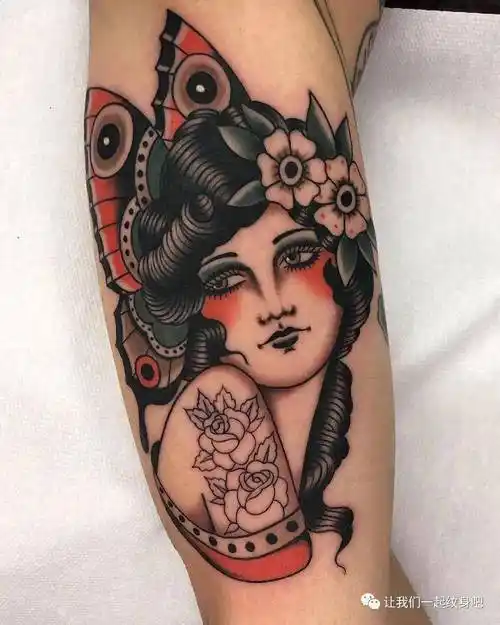 old schoolgaia的女郎·慵懒与时尚·纹身手稿_区域_清水_过程