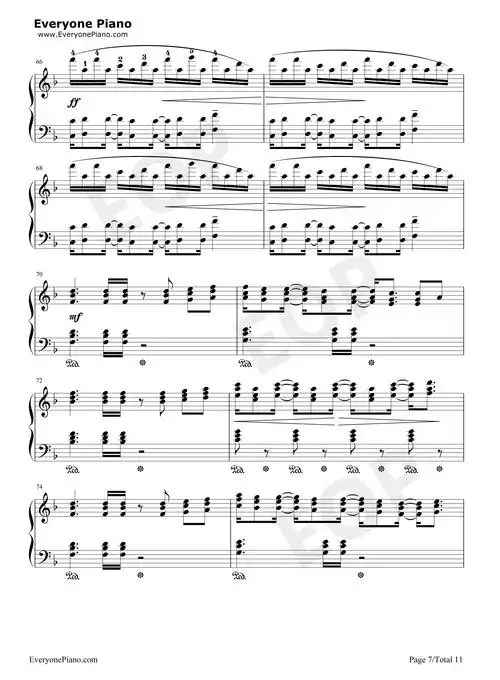 connecting五线谱预览7-钢琴谱文件(五线谱,双手简谱,数字谱,midi,pdf