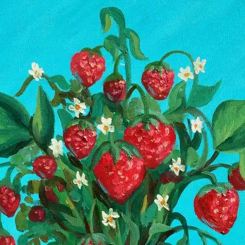 吴小慧《草莓》/40x60cm/油画