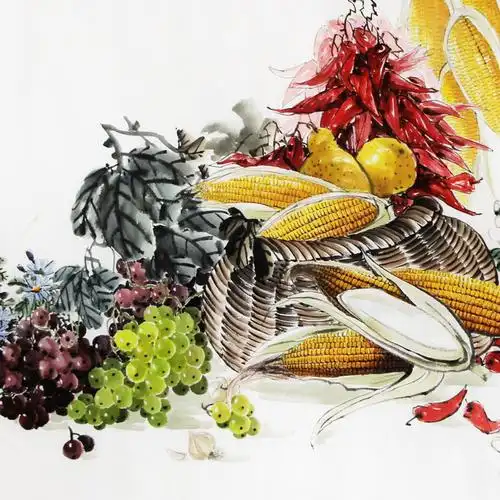 (朝鲜)功勋画家金英哲《丰收的季节》平壤美术大学 麦子印象馆