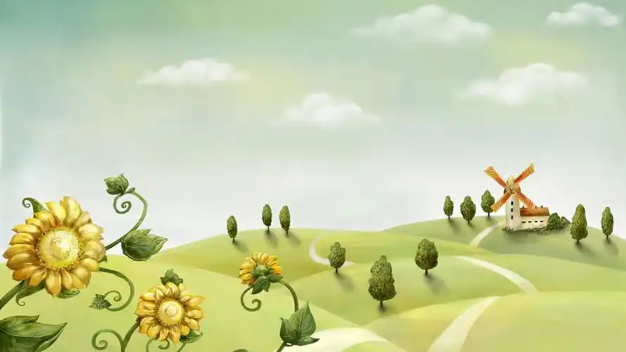 好看的卡通风景桌面图片背景