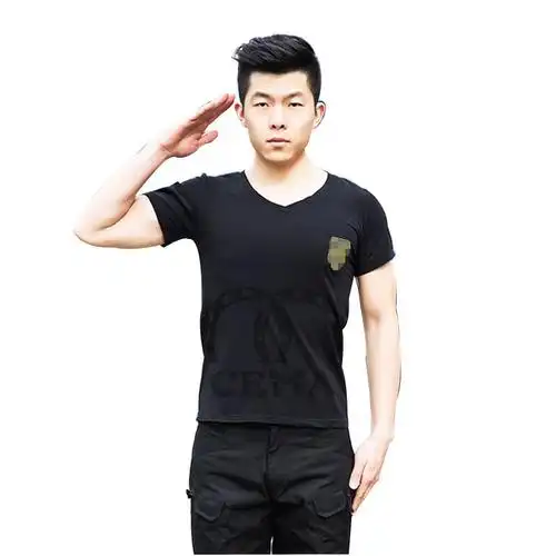 短袖弹力t恤 透气圆领训练短袖 作训工作服 登山服 cm38 武警夏短袖 l