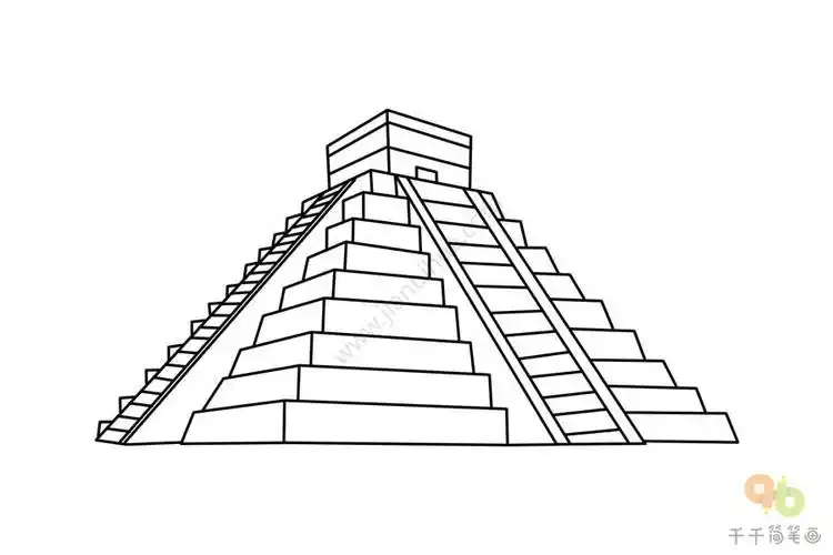 玛雅金字塔简笔画图片