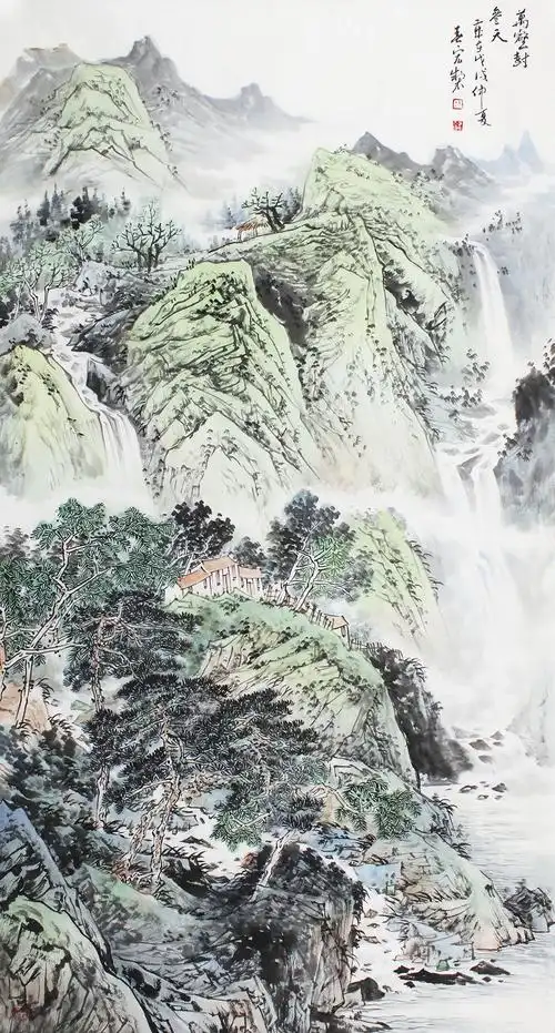 梁春宏山水画作品赏析屋后山疏秀门前水清浅博宝资讯