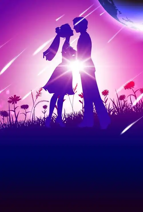 浪漫七夕情人节海报背景素材