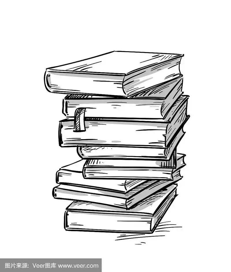一堆书,矢量图