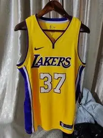 湖人阿泰斯特37号球衣 慈世平湖人球衣 主场黄 热压球迷版定_阿里巴巴