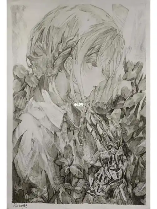 炭笔画薇尔莉特