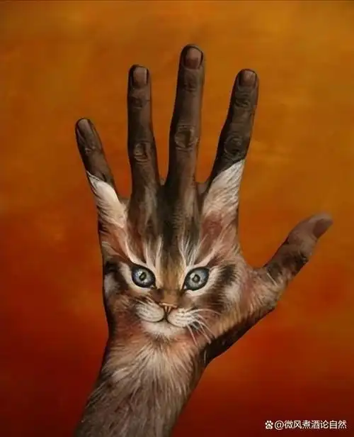 自然之美,爱在大爱之磅礴,用手模仿出来的动物图案,美不胜收