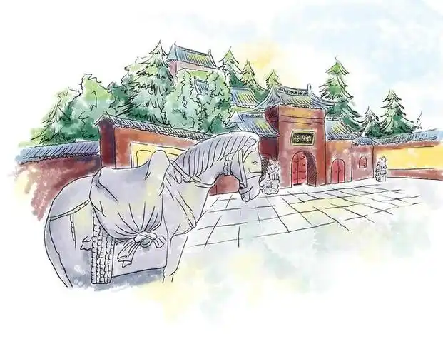 白马寺简笔画 白马寺简笔画彩色