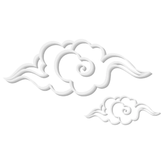 大气中国风祥云国潮风金边立体云朵剪纸创意装饰元素png免抠素材 - 菜