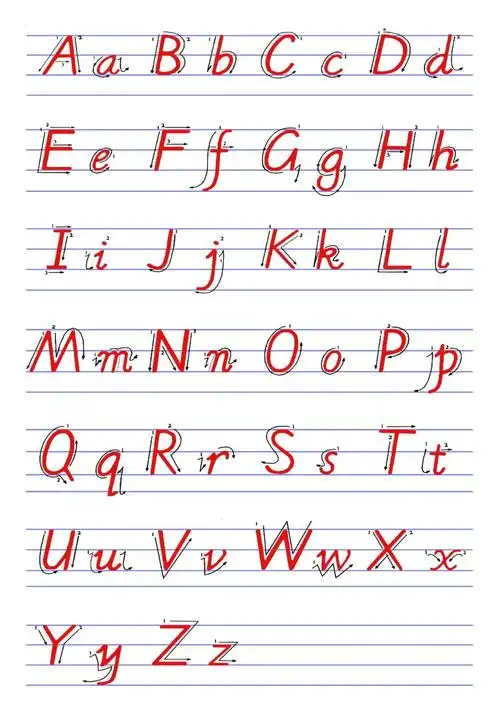 就是:a a. b b. cc . 英文26个字母的大小写如下图所示