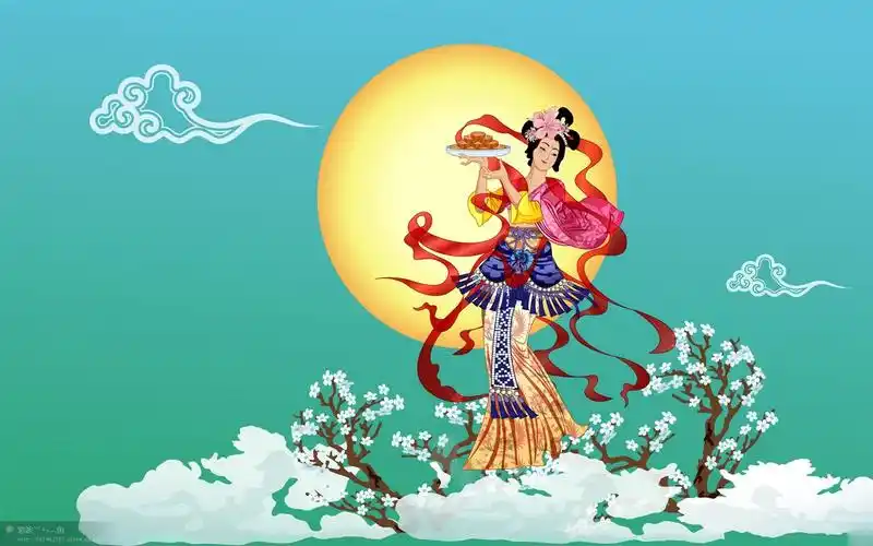 中秋佳节插画嫦娥奔月