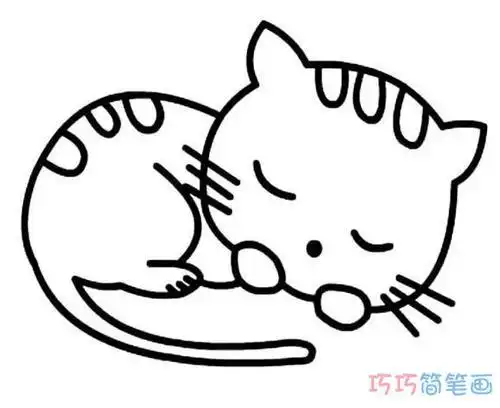 q版可爱小猫简笔画涂色